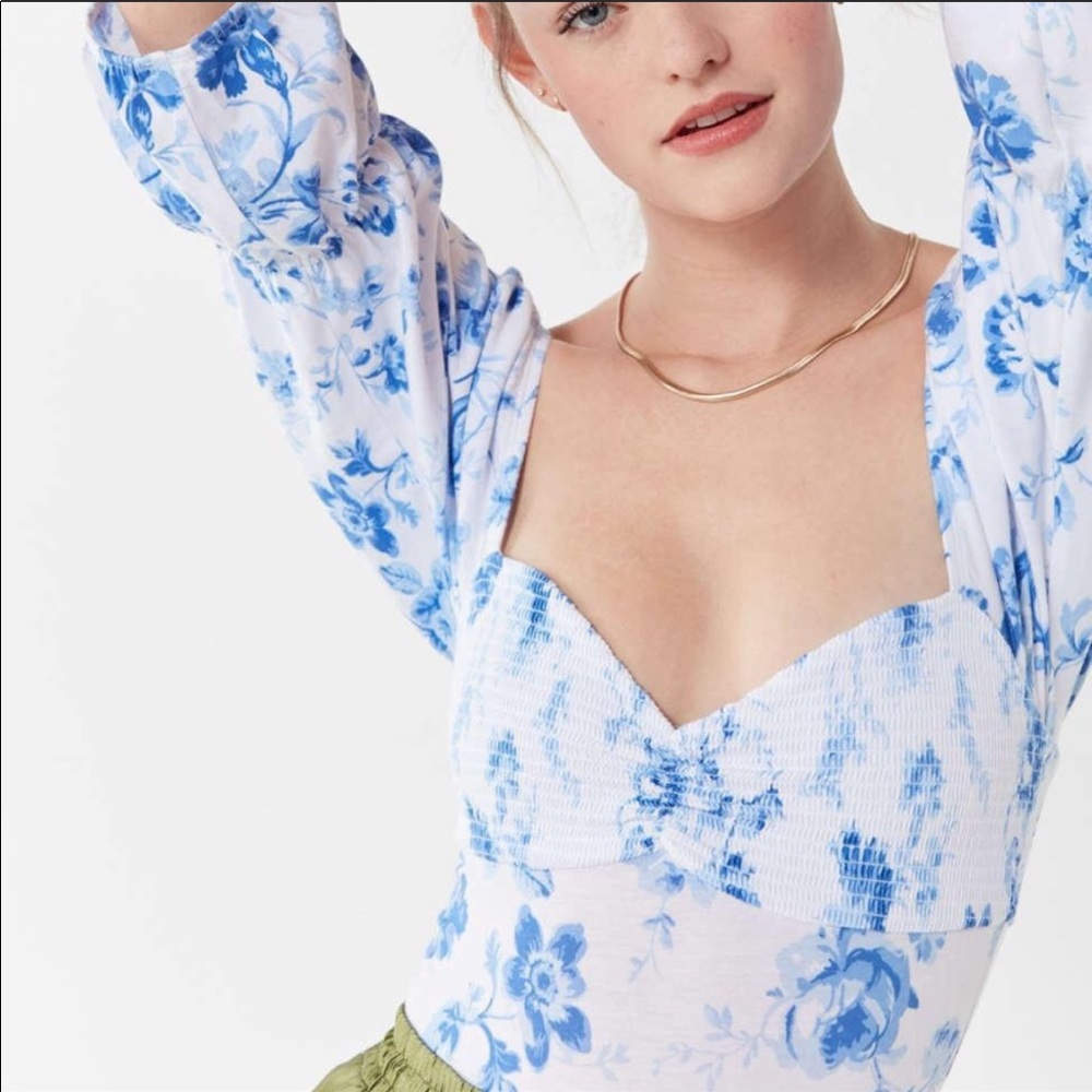 Out from under long sleeve ruched bodysuit